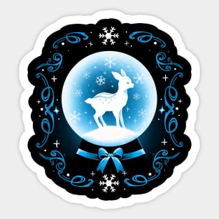 Snow Globe Deer Sticker